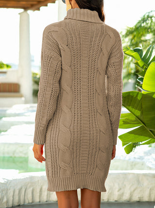 Shop Turtleneck Ribbed Sweater Dress - High-Quality U.S. Made Women’s Fashion with Free & Fast Shipping