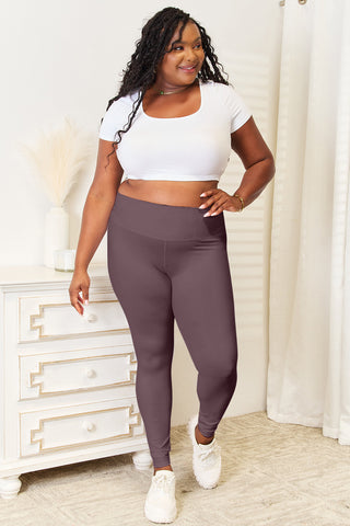 Shop Double Take Wide Waistband Sports Leggings - High-Quality U.S. Made Women’s Fashion with Free & Fast Shipping