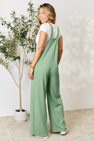 Shop Double Take Full Size Wide Strap Overall with Pockets - High-Quality U.S. Made Women’s Fashion with Free & Fast Shipping