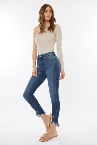 Shop Kancan Raw Hem High Waist Cropped Jeans - High-Quality U.S. Made Women’s Fashion with Free & Fast Shipping