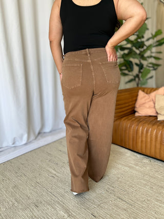 Shop RFM Full Size High Rise Garment Dye Wide Leg Jeans - High-Quality U.S. Made Women’s Fashion with Free & Fast Shipping