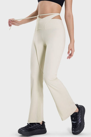 Shop Tied Mid-Rise Waist Active Pants - High-Quality U.S. Made Women’s Fashion with Free & Fast Shipping