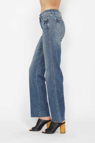 Shop Judy Blue Full Size Tummy Control Straight Jeans - High-Quality U.S. Made Women’s Fashion with Free & Fast Shipping