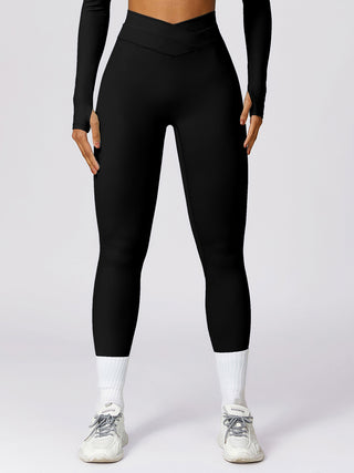 Shop Black High Waist Active Leggings - High-Quality U.S. Made Women’s Fashion with Free & Fast Shipping