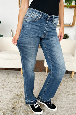 Shop Judy Blue Full Size Mid Rise Release Hem Jeans - High-Quality U.S. Made Women’s Fashion with Free & Fast Shipping