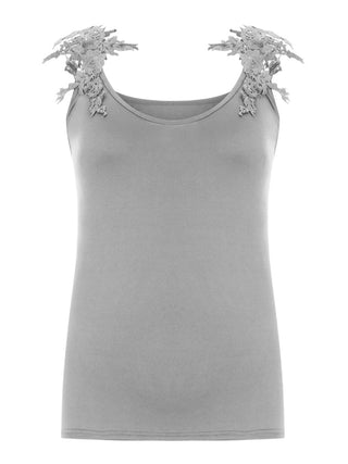 Shop Full Size Lace Detail Scoop Neck Tank - High-Quality U.S. Made Women’s Fashion with Free Fast Shipping