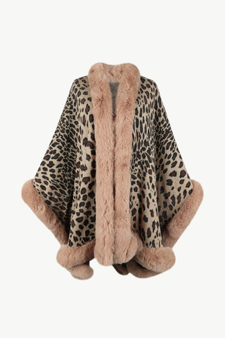 Shop Leopard Open Front Poncho - High-Quality U.S. Made Women’s Fashion with Free & Fast Shipping