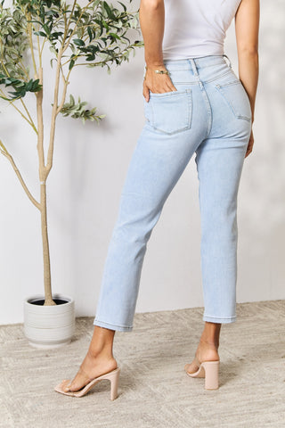 Shop BAYEAS Full Size High Waist Straight Jeans - High-Quality U.S. Made Women’s Fashion with Free & Fast Shipping