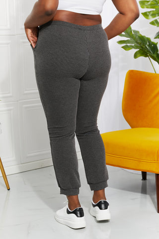 Shop Blumin Apparel Full Size Easy Living Ribbed Joggers - High-Quality U.S. Made Women’s Fashion with Free & Fast Shipping