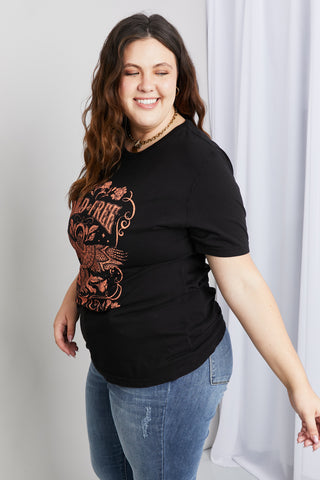 Shop mineB Full Size WILD FREE Graphic Round Neck Tee - High-Quality U.S. Made Women’s Fashion with Free & Fast Shipping