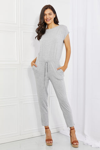 Shop Culture Code Comfy Days Full Size Boat Neck Jumpsuit in Grey - High-Quality U.S. Made Women’s Fashion with Free & Fast Shipping