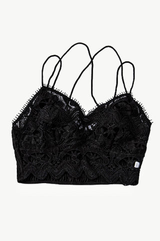 Shop Smocked Eyelash Trim Lace Bralette - High-Quality U.S. Made Women’s Fashion with Free Fast Shipping