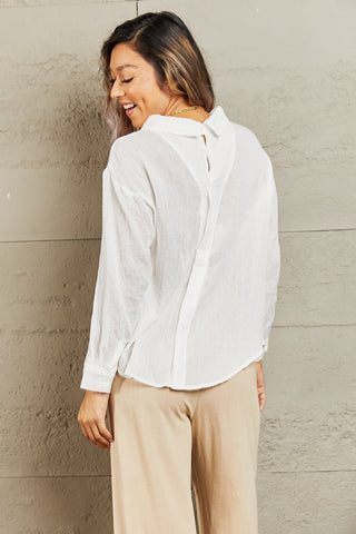 Shop Petal Dew Take Me Out Lightweight Button Down Top - High-Quality U.S. Made Women’s Fashion with Free & Fast Shipping