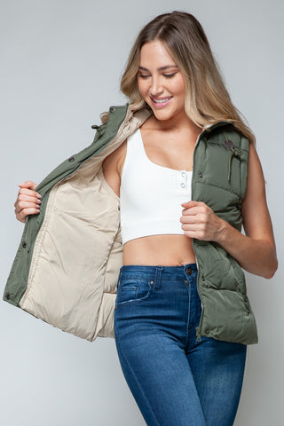 Shop Snobbish Snap and Zip Closure Hooded Vest - High-Quality U.S. Made Women’s Fashion with Free & Fast Shipping