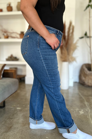 Shop Judy Blue Full Size High Waist Front Seam Detail Straight Jeans - High-Quality U.S. Made Women’s Fashion with Free & Fast Shipping