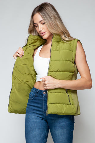 Shop Snobbish Zip Up Turtleneck Vest with Pockets - High-Quality U.S. Made Women’s Fashion with Free & Fast Shipping