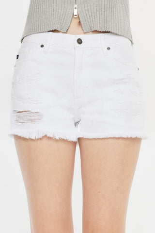 Shop Kancan Raw Hem Distressed Denim Shorts - High-Quality U.S. Made Women’s Fashion with Free Fast Shipping