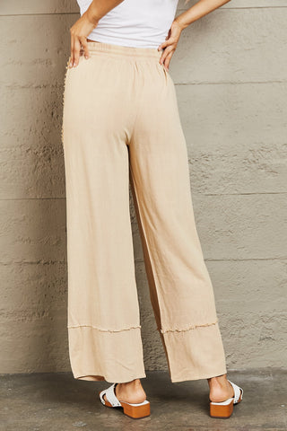 Shop HEYSON Love Me Full Size Mineral Wash Wide Leg Pants - High-Quality U.S. Made Women’s Fashion with Free & Fast Shipping