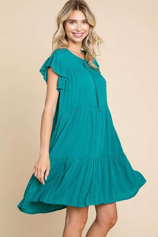 Shop Culture Code Ruffle Cap Sleeve Tiered Dress - High-Quality U.S. Made Women’s Fashion with Free & Fast Shipping