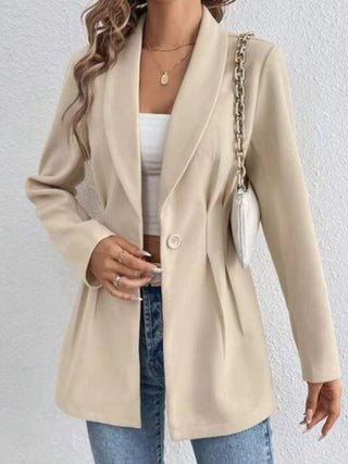 Shop One Button Long Sleeve Blazer - High-Quality U.S. Made Women’s Fashion with Free & Fast Shipping