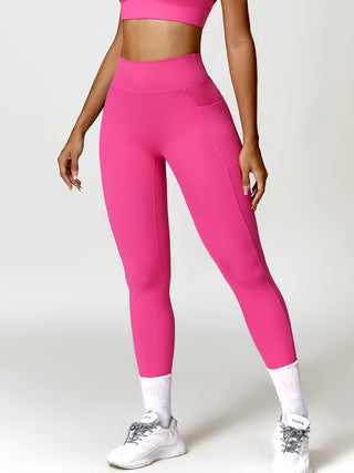 Shop Ruched Pocketed High Waist Active Leggings - High-Quality U.S. Made Women’s Fashion with Free & Fast Shipping