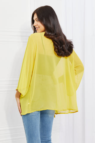 Shop Melody Just Breathe Full Size Chiffon Kimono in Yellow - High-Quality U.S. Made Women’s Fashion with Free & Fast Shipping