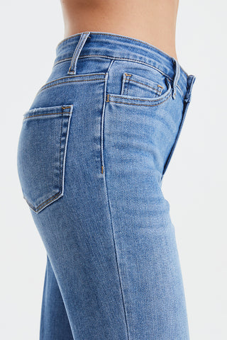 Shop BAYEAS Full Size High Waist Raw Hem Straight Jeans - High-Quality U.S. Made Women’s Fashion with Free & Fast Shipping