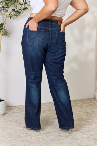 Shop Judy Blue Full Size Button-Fly Straight Jeans - High-Quality U.S. Made Women’s Fashion with Free & Fast Shipping