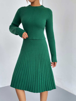 Shop Rib-Knit Sweater and Skirt Set - High-Quality U.S. Made Women’s Fashion with Free Fast Shipping