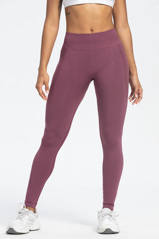 Shop Deep Purple High Waist Active Leggings - High-Quality U.S. Made Women’s Fashion with Free & Fast Shipping