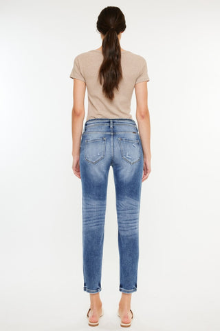 Shop Kancan High Rise Distressed Mom Jeans - High-Quality U.S. Made Women’s Fashion with Free Fast Shipping