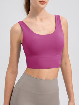 Shop Red-Violet Scoop Neck Wide Strap Active Tank - High-Quality U.S. Made Women’s Fashion with Free & Fast Shipping