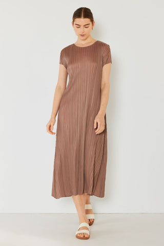 Shop Marina West Swim Pleated Cap Sleeve A-Line Dress - High-Quality U.S. Made Women’s Fashion with Free & Fast Shipping