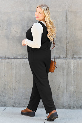 Shop Double Take Full Size Sleeveless Straight Jumpsuit - High-Quality U.S. Made Women’s Fashion with Free & Fast Shipping