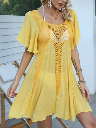 Shop Openwork Flutter Sleeve Cover-Up Dress - High-Quality U.S. Made Women’s Fashion with Free & Fast Shipping