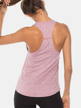 Shop Full Size Scoop Neck Wide Strap Active Tank - High-Quality U.S. Made Women’s Fashion with Free & Fast Shipping