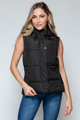 Shop Snobbish Snap and Zip Closure Hooded Vest - High-Quality U.S. Made Women’s Fashion with Free Fast Shipping