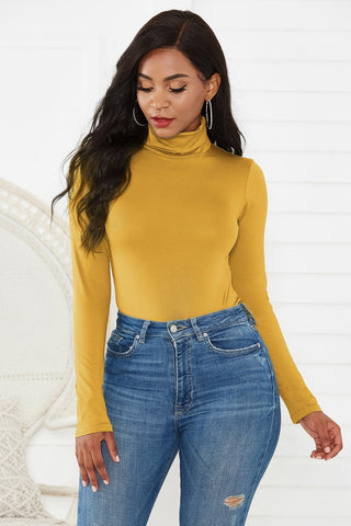 Shop Turtleneck Long Sleeve Bodysuit - High-Quality U.S. Made Women’s Fashion with Free & Fast Shipping