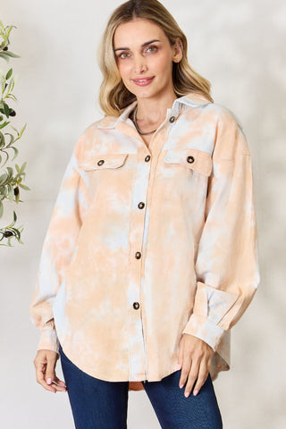 Shop BiBi Tie Dye Button Down Long Sleeve Shirt - High-Quality U.S. Made Women’s Fashion with Free & Fast Shipping