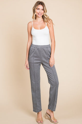 Shop Culture Code Full Size Pin Tuck Detail Slim Pants - High-Quality U.S. Made Women’s Fashion with Free & Fast Shipping