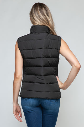 Shop Snobbish Zip Up Turtleneck Vest with Pockets - High-Quality U.S. Made Women’s Fashion with Free Fast Shipping