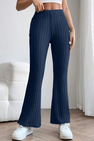 Shop Basic Bae Full Size Ribbed High Waist Flare Pants - High-Quality U.S. Made Women’s Fashion with Free & Fast Shipping