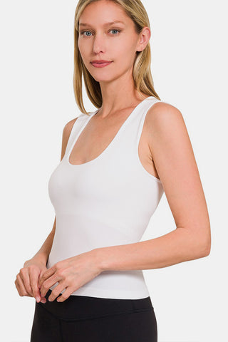 Shop Zenana Cropped Padded Seamless Tank - High-Quality U.S. Made Women’s Fashion with Free Fast Shipping