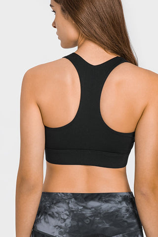 Shop Millennia Zip Up Racerback Sports Bra - High-Quality U.S. Made Women’s Fashion with Free & Fast Shipping