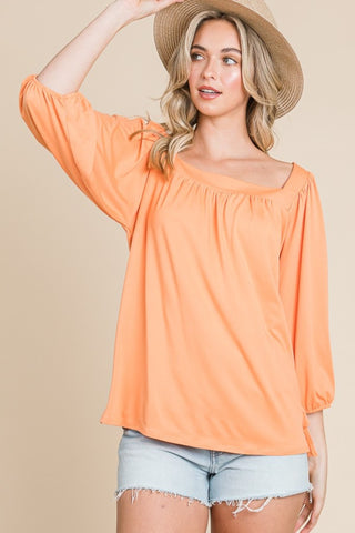 Shop Culture Code Square Neck Puff Sleeve Top - High-Quality U.S. Made Women’s Fashion with Free & Fast Shipping