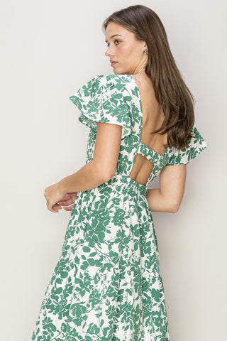 Shop HYFVE Floral Cutout Midi Dress - High-Quality U.S. Made Women’s Fashion with Free & Fast Shipping