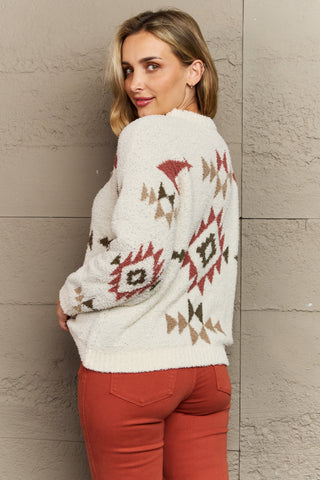 Shop HEYSON Cozy Sunday Aztec Fuzzy Sweater - High-Quality U.S. Made Women’s Fashion with Free Fast Shipping