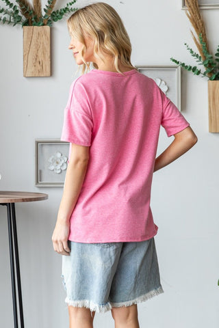 Shop HOPELY Full Size Color Block Exposed Seam T-Shirt - High-Quality U.S. Made Women’s Fashion with Free & Fast Shipping