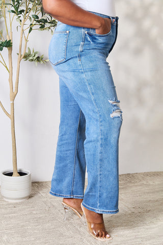 Shop Judy Blue Full Size High Waist Distressed Jeans - High-Quality U.S. Made Women’s Fashion with Free & Fast Shipping