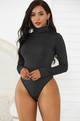 Shop Black Turtleneck Long Sleeve Bodysuit - High-Quality U.S. Made Women’s Fashion with Free & Fast Shipping